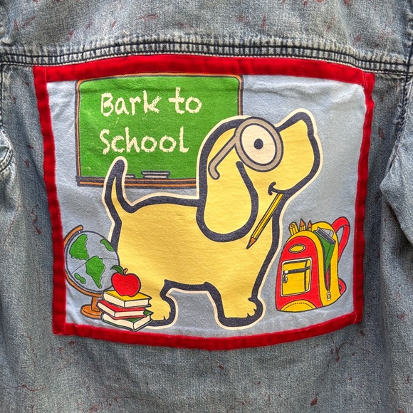 Upcycled by Me Denim Shirt Bark To School - Picture 3 of 11
